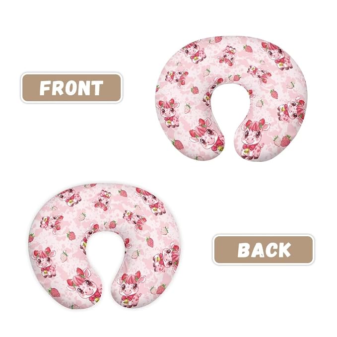 Pink Cow Stripes and Cow Nursing Pillowcase Nursing Pillow Cover Cuddle Pillow Slipcover Detachable Nursing Pillow Protective Cas Baby Feeding Breathable and Washable
