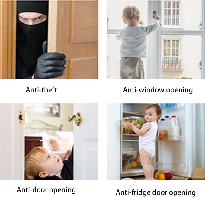 Child Door Lock with Abnormal Alarm (Black 2Pack),Door Locks for Kids Safety, for Door Monkey, Child Proof Door Lock, Drawers and Child Safety Cabinet Locks, 3M Adhesive No Drilling