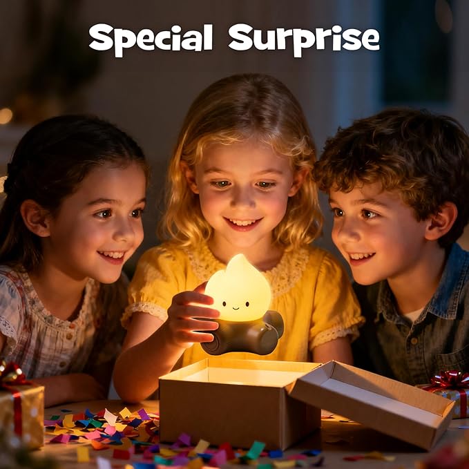 Campfire Night Light with Flickering Mode Dimmable Halloween Campfire Nightlight for Nursery Breastfeeding Cute Silicone Flame Light Rechargeable Touch Bedside Lamp for Halloween Bedroom Dorm Decor
