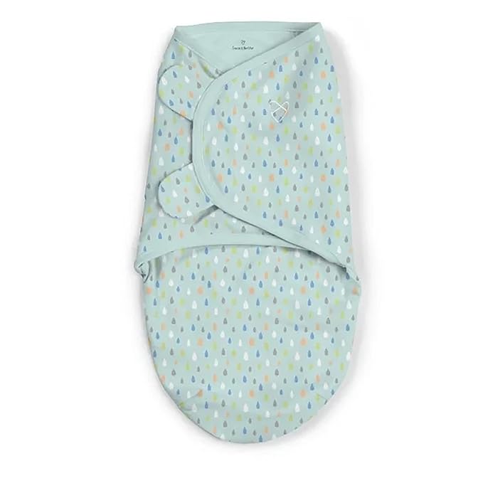 SwaddleMe by Ingenuity Original Swaddle, 100% Cotton, Improves Sleep & Calms Startle Reflex, 0-3 Months, 3-Pack - Jungle Drops