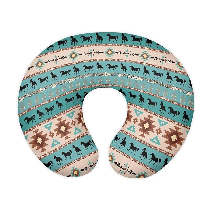 Aztec Boho Horse Nursing Pillow Cover for Baby Boys Breastfeeding Pillow Slipcover with Hidden Zipper Nursing Pillow Case for Newborn Girls Breast Feeding Pillowcases Green
