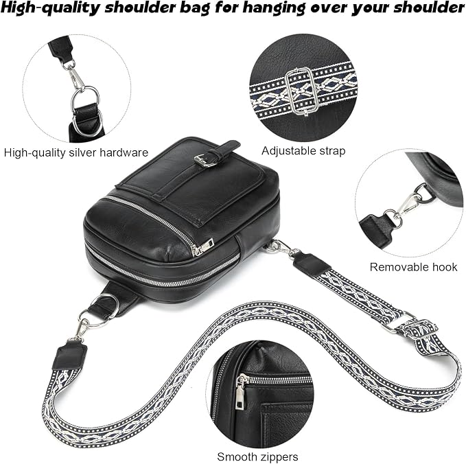 MYHOZEE Small Diaper Bag Crossbody Sling Purse for Women - 2 in 1 Leather Backpack with 2 Straps for Short Trips Work Daily | Mini diaper bag