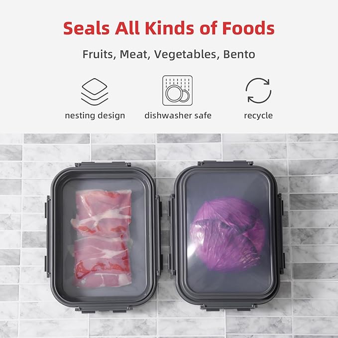 2-Piece Airtight Food Storage Containers Set ??Avocado Saver, Onion Keeper, Silicone Kitchen Organizers for Fridge, Reusable & Leak-Proof to Lock in Freshness K05-dark blue