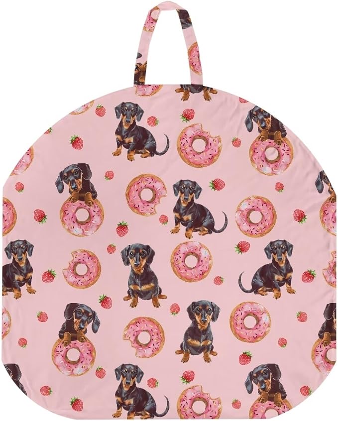 Donut Dachshund Nursing Pillow Cover Soft Breathable Feeding Pillow Slipcover for Breastfeeding Moms Fits Standard Infant Nursing Pillow for Boys and Girls Pillow Not Included