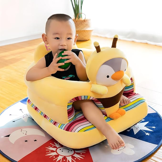 Baby Support Seat, Cute Baby Sofa Chair for Sitting Up, Comfy Plush Infant Seats (Penguin,W17.5 x H17.5)