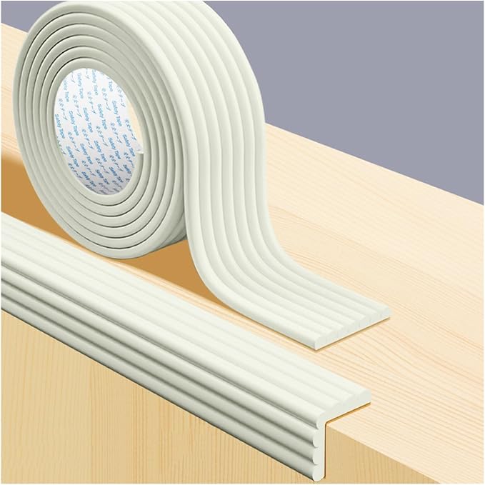 XPLKQXE Proofing Foam Bumper Set, Safety Guards Proof Bumper Guard, Coffee Table Edge Corner Protector Padding for Sharp Corners of Cabinets, Tables, Drawers (Color : White-B, Size : 2pcs)
