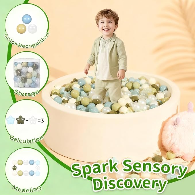 TRENDPLAY Star Ball Pit Balls 50 100 200 500 for Toddlers - Ball Pit Ball Shapes for Boys Girls Fun, Birthday Party, Christmas Decoration