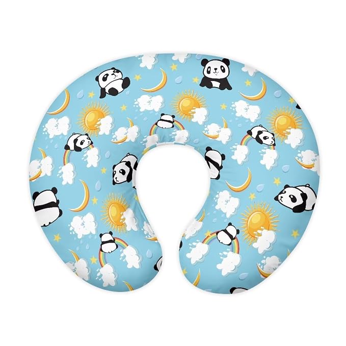 Cute Panda Nursing Pillowcase for Breastfeeding, Bottle Feeding and Bonding for Baby Boys Girls, Comfortable Nursing Pillow Cover Fits Snug on Infant Easy to Clean