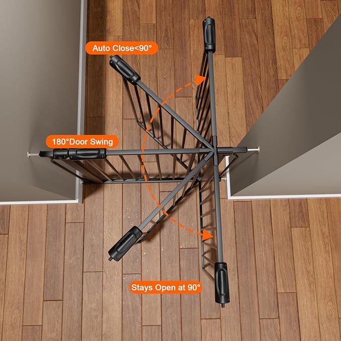 30" Tall Extra Wide Baby Gate for Doorway Indoor Dog Gates for The House Stairs Large Long Pet Gates for Dogs Safety Auto Close Hardware Pressure Mounted Gate (29.5"-47" Wide)