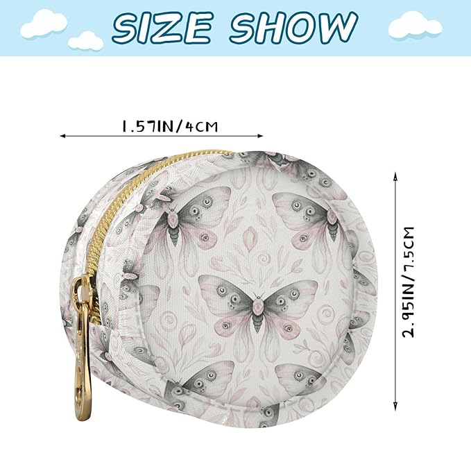Flower Butterflies White Print Pacifier Holder Case with Clip Portable Pacifier Storage Cover for Girls Boys