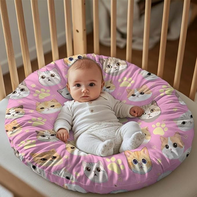 Cartoon Cat Stretchy Nursing Pillow Covers Breast Feeding Pillows Covers for Moms Ultra Soft Snug Fits On Infant Nursing Pillow Nursing Pillow Case for Newborn
