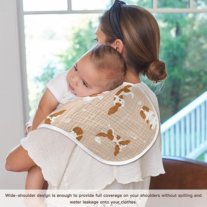 Yoga Cavalier King Charles Spaniel Dog Muslin Burp Cloths for Baby 1 Pack 100% Cotton Baby Washcloths Bibs for Boy Girl