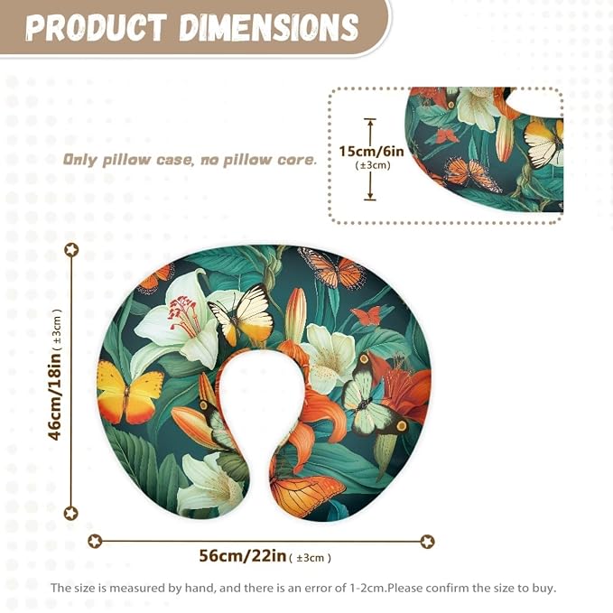 Butterfly Lily Nursing Pillow Cover, Ultra Soft Comfortable Newborn Nursing Pillow Case Breathable Soft Slipcover for Baby Boy Girl