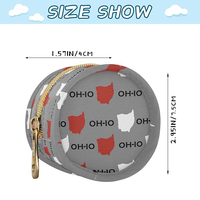 Oh-io State Polyester Pacifier Holder Case Portable Container Accommodate Baby Binky Cover Pouch Pacifiers Storage Case with Circular Buckle
