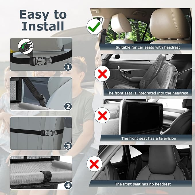Car Backseat Organizer with table Tray, 9 Storage Pockets Backseat Car Organizer with Tablet Holder, Back seat Organizer for Kids Road Trip Essentials Travel (1Pack)