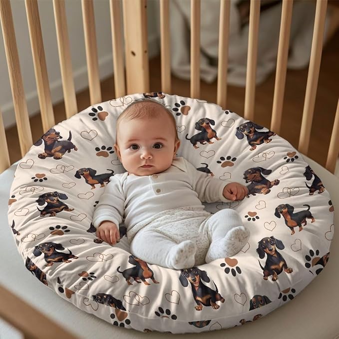 Dachshund Pillow Cover Kawaii Breastfeeding Cover Ultra Soft & Breathable Unisex Nursing Pillow Slipcovers Machine Wash & Quick-Dry Feeding Cushion Cover Newborn Gift