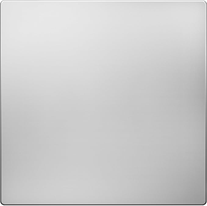 LIDER Double Blank Screwless Metal-Surface Wall Plate, Temperature and Impact Resistant, Stainless Steel, Modern Decoration Upgrade, Mid-Size 2-Gang 4.88??x 4.92?? Polished Chrome