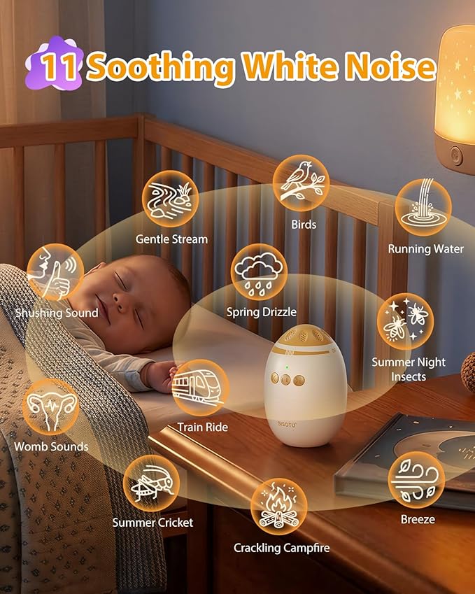 Baby Stroller Rocker with Adjustable Rocking Speed and 11 Soothing White Noise, Hands-Free Rechargeable Sleep Soother Rocker, Portable Accessories for Strollers & Prams, Essential Baby Gear