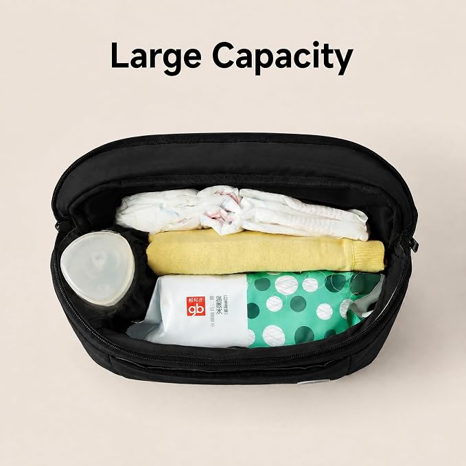 gb Stroller Organizer Bag with Insulated Cup Holder, Universal Large Capacity Baby Stroller Storage Bag, Multi-Pocket Diaper Organizer with Adjustable Straps, Convertible Shoulder Bag for Travel Moms
