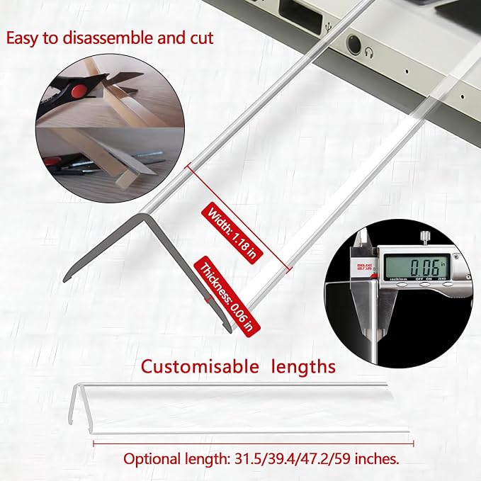 Wall Corner Protector - 8PCS, 59"x1.18" - Self Adhesive Clear Corner Protectors for Walls, Cabinet Doors, Edge Protector Trim; Easy to Install Corner Guards for Walls (150cm x 3cm)