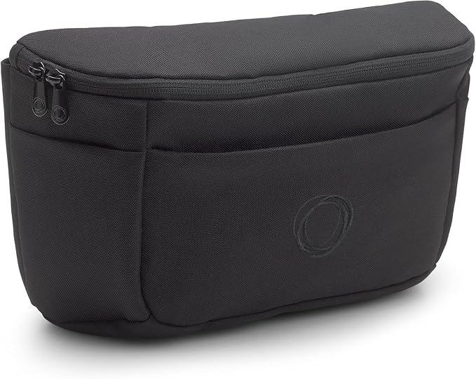 Bugaboo Stroller Organizer Bag – Compact Diaper Bag with Multiple Pockets & Insulated Bottle Holder – Universal Stroller Compatibility, Water-Repellent & Recycled Fabric – Midnight Black