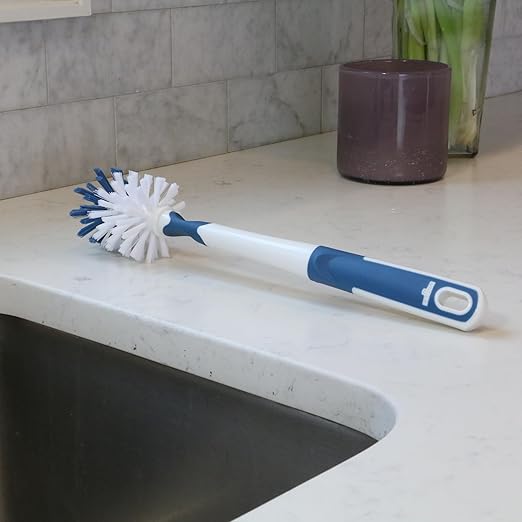 Unger 16??Flexible Glass and Bottle Scrub Brush, Extra-Long, Non-Scratch Cleaning Scrubber for Water Bottles, Travel and Coffee Mugs, Pitchers, Vases, Decanters, Glassware