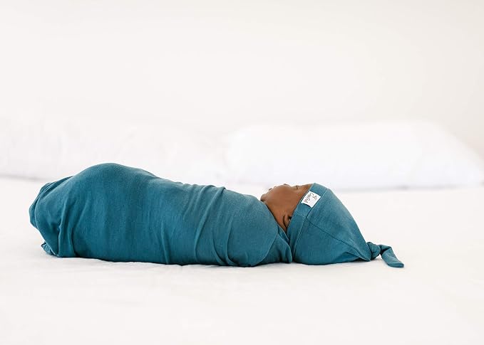 Copper Pearl Swaddle Blankets for Newborns | Soft Stretchy Receiving Blankets for Boys and Girls | Large 46 x 46 Inch Baby Blankets | Lightweight and Breathable Swaddles | Steel