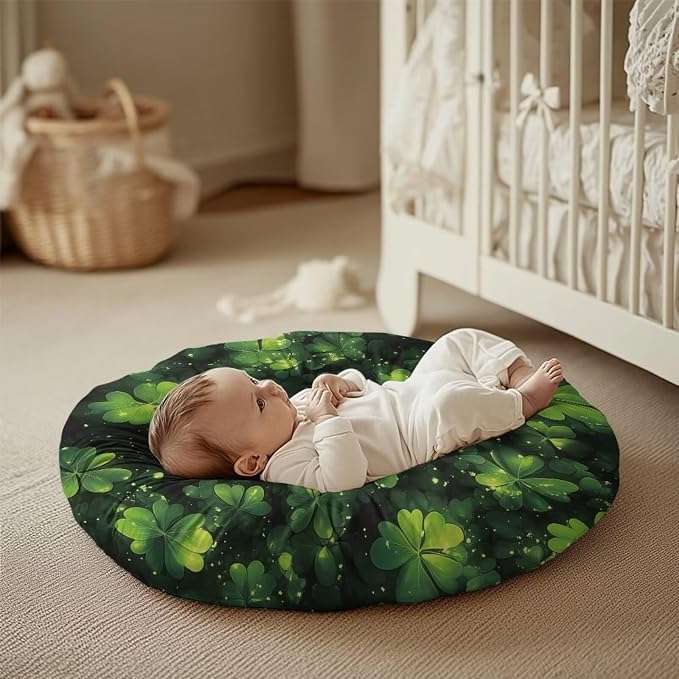 Four Leaf Clover Nursing Pillow Cover for Breastfeeding Pillows Breastfeeding Pillow Slipcovers for Baby Boys & Girls Ultra Soft Infant Nursing Pillowcase Pillow Case for Newborn