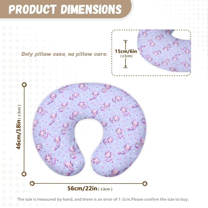 Purple Salamander Breastfeeding Pillow Cover Nursing Cover for Newborn Girls Boys Super Soft and Comfortable Slipcover Gift, 1 Pack