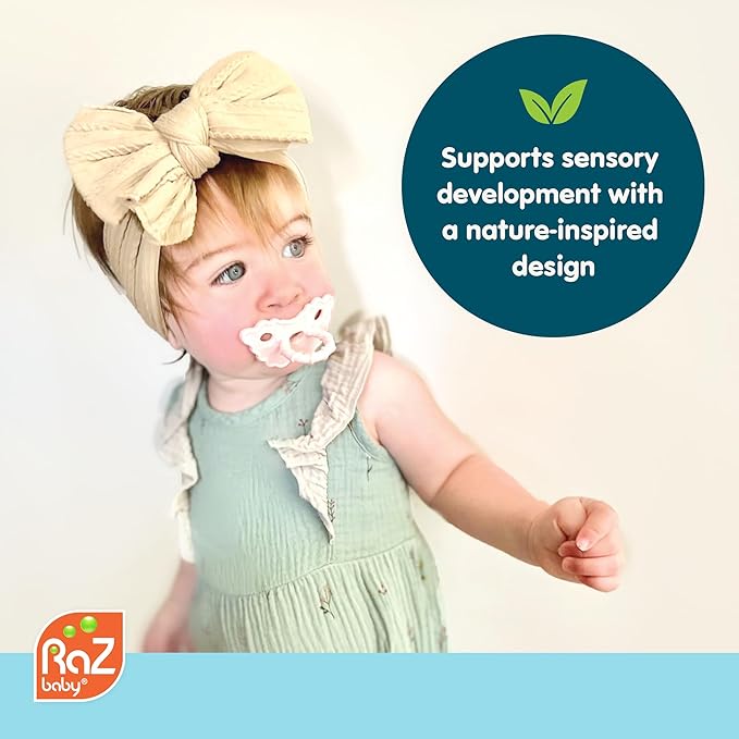 RaZbaby Dragon RaZbuddy w/RaZberry Teething Relief Pacifier ??Soothes Sore Gums w/Nature-Inspired Texture, 100% BPA-Free Silicone Teether, Detachable Stuffed Animal ??3 Months+ Teether, Mint