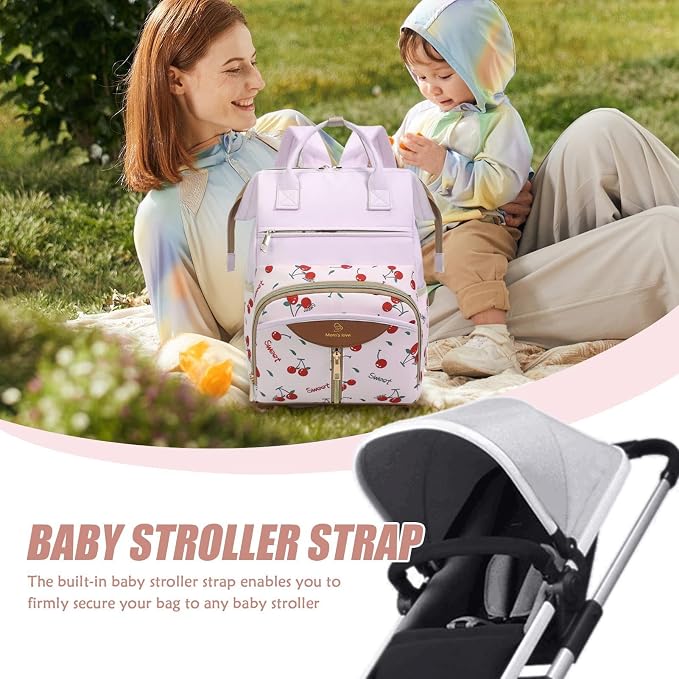 Diaper Bag Backpack, with Waterproof Design, 38x26x18cm, Maternity Nappy Tote, Multi-Pocket Daycare Bag, Spacious & Organized, for Daycare, Travel, Walks, Picnics