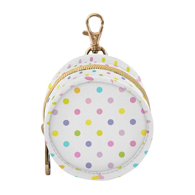 Polka Dots White Pattern Pacifier Holder Case with Clip Portable Pacifier Storage Bag for Girls Boys