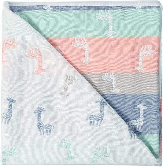 TONWHAR Muslin Baby Blankets,6-Layer Cotton Gauze, Soft and Breathable Baby Quilt,Kids Summer Blanket,Baby Bath Towel (Giraffe)