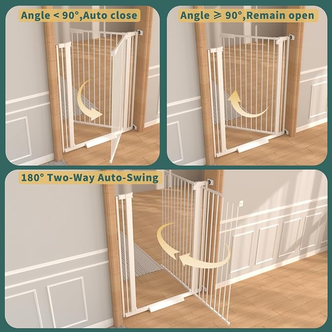 AiWMGL 40.55" Tall, 61.61-69.48 Inch Wide, 1.37" Ultra Narrow Spacing Dog Pet Baby Gate Indoor for Doorway Hallway, Pressure Mounted 62 63 64 65 66 67 68 69 Inches Wide