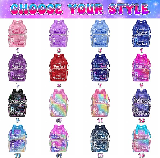 M YESCUSTOM Custom Diaper Bag Backpack for Girls Boys Large Capacity with Pockets Personalized Baby Diaper Bags for Mom Waterproof Nappy Baby Bag with Name Mothers Day Gift Pink