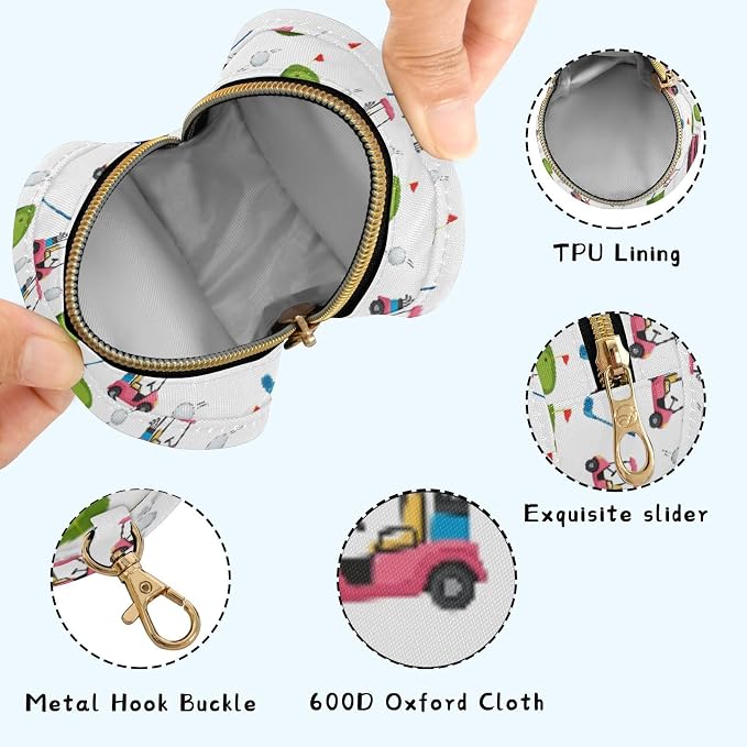 Golfs White Print Pacifier Holder Case with Clip Paci Holder Pacifier Storage Case Container Portable for Diaper Bag Baby Boy Girl Essentials