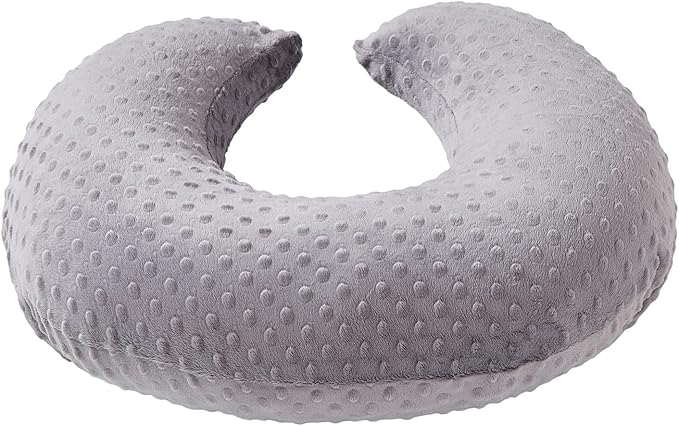 Nursing Pillow and Positioner Breastfeeding and Bottle Feeding, Propping Baby, Tummy Time, Sitting Support, with Removable Polyester Cover, dots Fabric, for Baby Boy Baby Girl (Rose Gray)