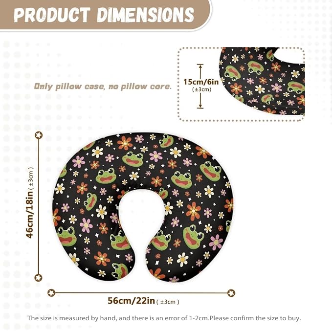 Nursing Pillow Cover for Breastfeeding Pillow Frog Flower Nursing Pillow Slipcovers, Breastfeeding Pillow Cover Boys Girls, Perfect Newborn Choice for Mom or Baby, (Mi-10631538CZA32-22)