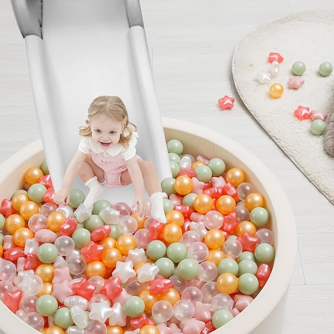 TRENDPLAY Star Ball Pit Balls 50 100 200 500 for Toddlers - Ball Pit Ball Shapes for Boys Girls Fun, Birthday Party, Christmas Decoration