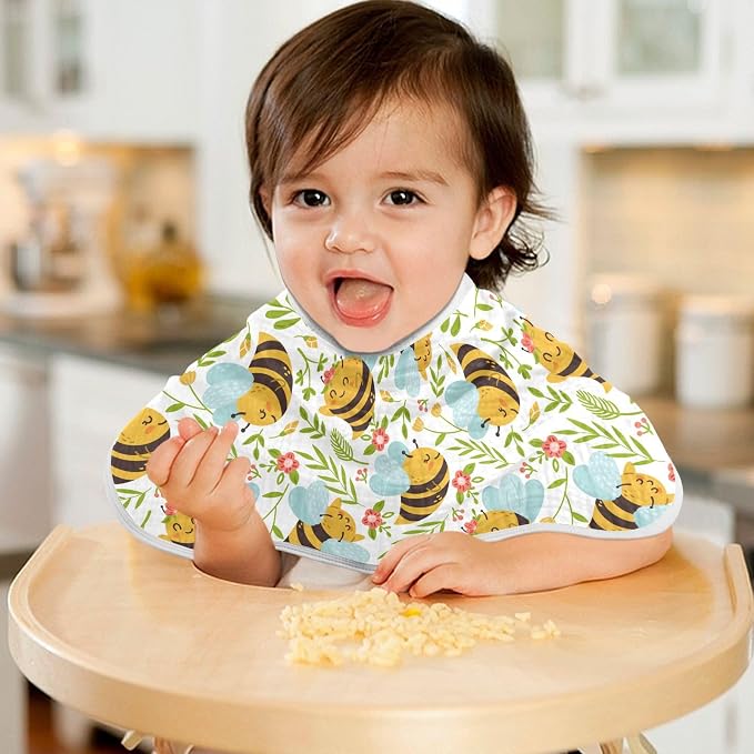 vvfelixl Burp Cloths Honey Bee Cute Bumble Bee for Baby Boy Girls Baby Washcloths Burp Rags 1 Pack