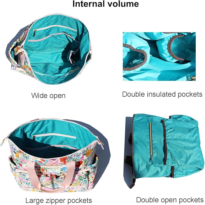 ESVAN Diaper Tote Bag Totepack Backpack 2 in 1 for Women Multifunctional Large Capacity with Insulated Pockets Travel | Multifunctional