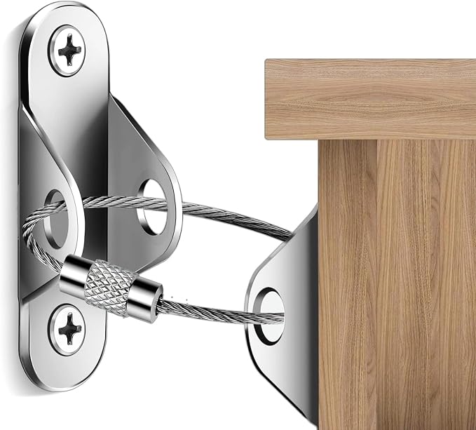 Kiddies Furniture Anchors Secure 400 Pound Furniture to Wall Prevent Falling, Cabinet lock baby proofing cabinets Anti Tip Earthquake Straps for Child Safety （10pack）