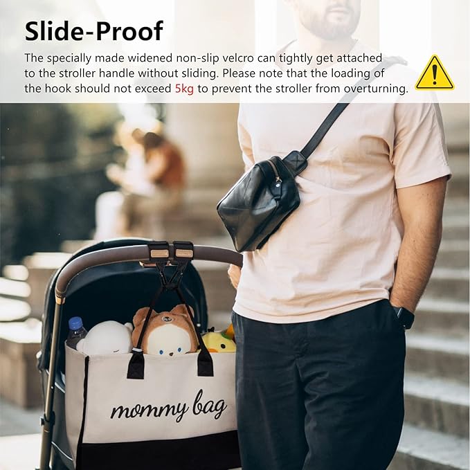 TOPDesign Universal Baby Stroller Organizer, Stroller Caddy with Heightened Insulated Cup Holders & Non-Slip Secure Hooks Accessories, Fits Most Strollers, Machine Washable (Zoo)