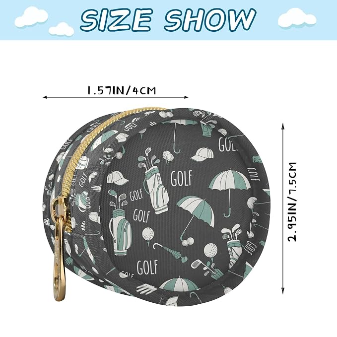 Golf Umbrella Black Pattern Pacifier Holder Pacifier Case Portable Baby Paci Container Box with Clip Handle Travel Baby Essentials 2.5" Diameter