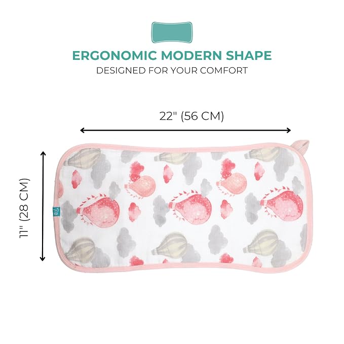 Featherhead™ 5-Pack Muslin Burp Cloths for Baby Girl Large 22" X 11" - Ultra Soft & Extra Absorbent Cotton Terry Backing (Garden Floral)