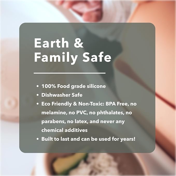 Miniware Roll & Lock Silicone Baby Bib, Easy Mealtime Cleanup - Food-Grade Adjustable Neck Strap and Food Catcher
