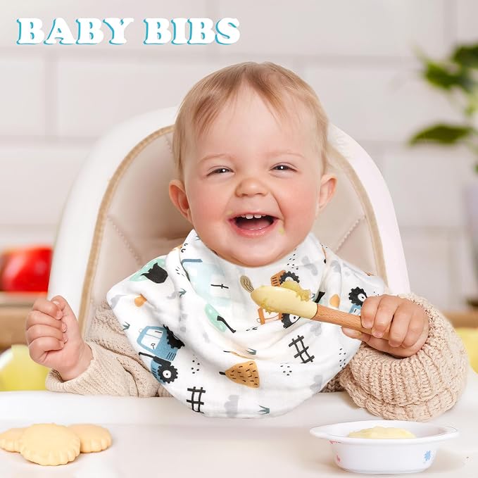 decalsweet Baby Burp Cloths Muslin Washcloths 6 Pack Muslin Burp Cloths 100% Cotton Large 20''x12'' Soft 6 Layers Baby Burp Rags for Boys Girls Baby Essentials for Newborn Gift Machine Washable