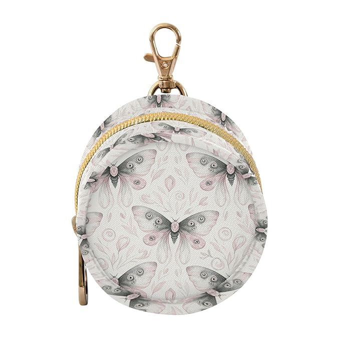 Flower Butterflies White Print Pacifier Holder Case with Clip Portable Pacifier Storage Cover for Girls Boys