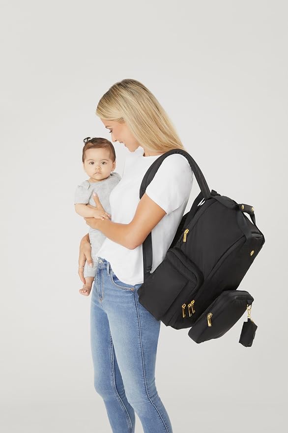 HUGGIES Unisex-adult Signature Hug Pack Diaper Backpack, Black, One Size