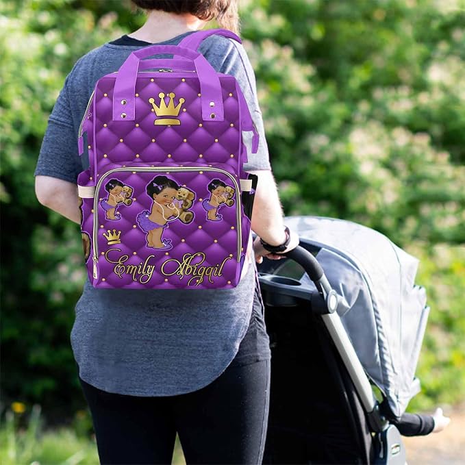 D-Story Personalized Name Compartment Customized Diaper Bags For Baby Girl Personalized Baby Bag Personalized Back Pack